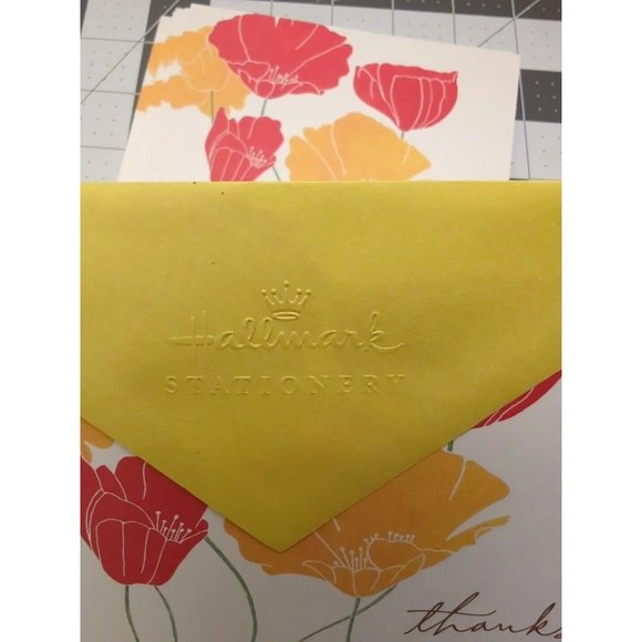 Hallmark Stationary 12 Thank You Cards w/ Envelopes Colorful Poppies‎ ~NEW - Picture 6 of 6